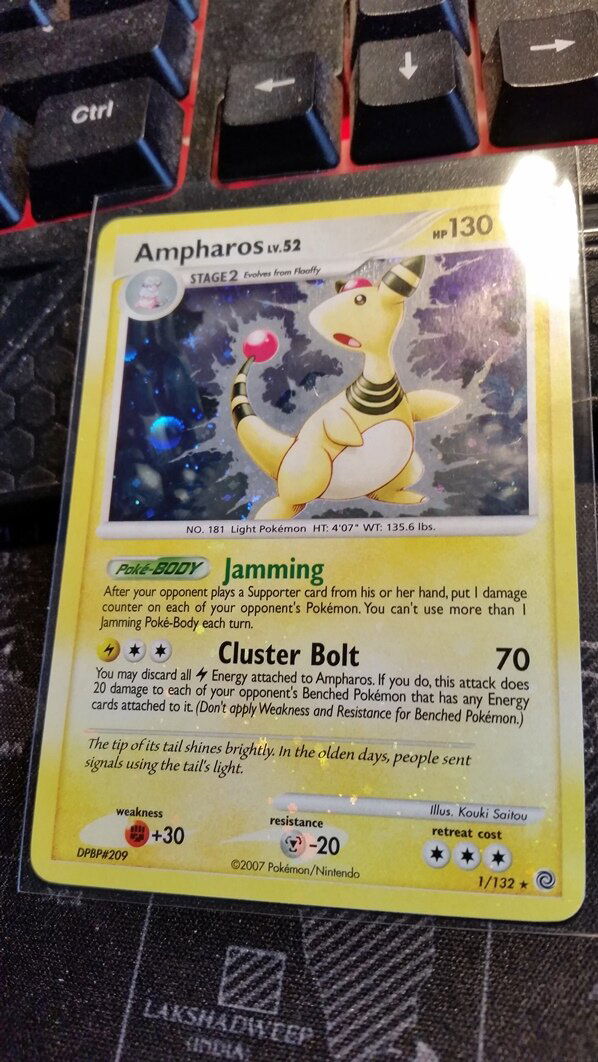 Ampharos 1/132 Holo Diamond & Pearl: Secret Wonders nm bleed - Afbeelding 3