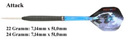 Dartpijlen One80 steeltip Night Hunter 90% tungsten attack 22 of 24 gram - 1 - Thumbnail