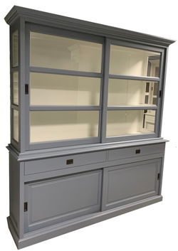 Buffetkast babyblauw - wit Putten 200 x 50/40 x 220cm