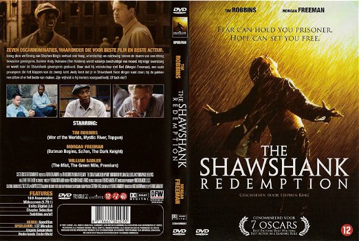 Shawshank Redemption (DVD) met oa Tim Robbins, Morgan Freeman & Bob Gunton (Nieuw/Gesealed) - 0