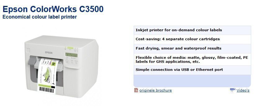 Epson ColorWorks C3500 Label Club Bundle 02 cutter, disp, USB, Ethernet, wit C31CD54012CD-Bundle2 - Afbeelding 4
