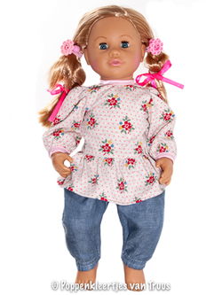 Chou Chou 42 cm 2 dlg. Setje bloem/blauw