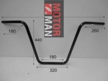 Ape hanger High 25,4mm zwart 1 inch (Nu 10% korting) - Afbeelding 3