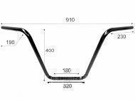 Ape hanger Medium 25,4 mm 1inch (nu 10% korting) - Afbeelding 3
