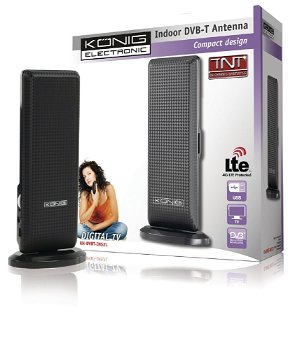 Konig DVB-T-T2 - DAB+ Binnen Antenne 28 dB FM VHF UHF - 2