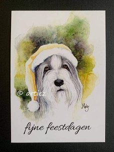 Kerst Bearded Collie zwart