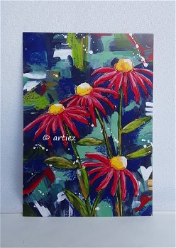 Kunstkaart echinacea rood - 0