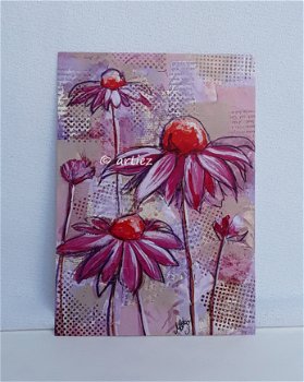 Kunstkaart echinacea rose - 0
