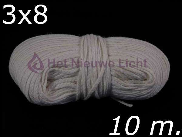Lont kaarsen maken maat 3x8 per 10 meter - nr. 1