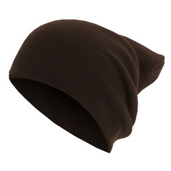 1855 Long beanie muts Basic chocolate