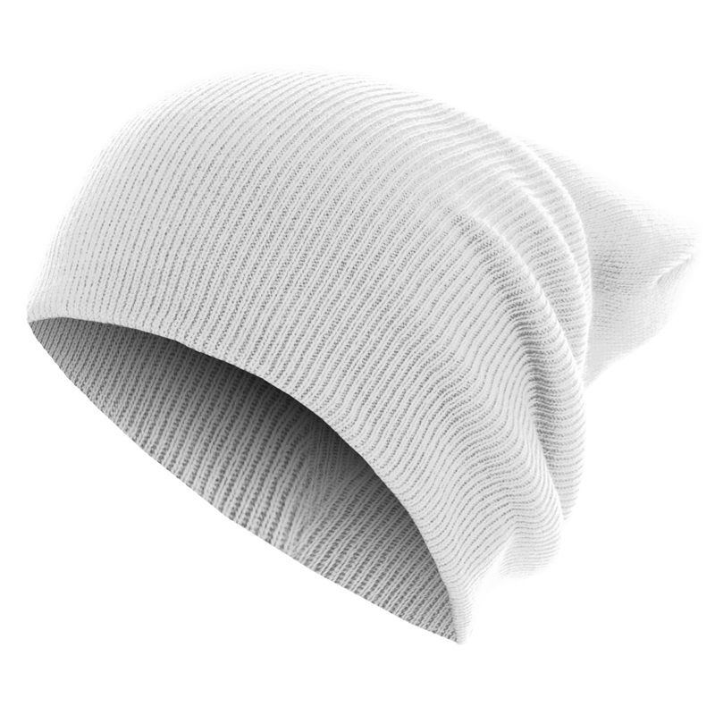 1857 Long beanie muts Basic white - nr. 1