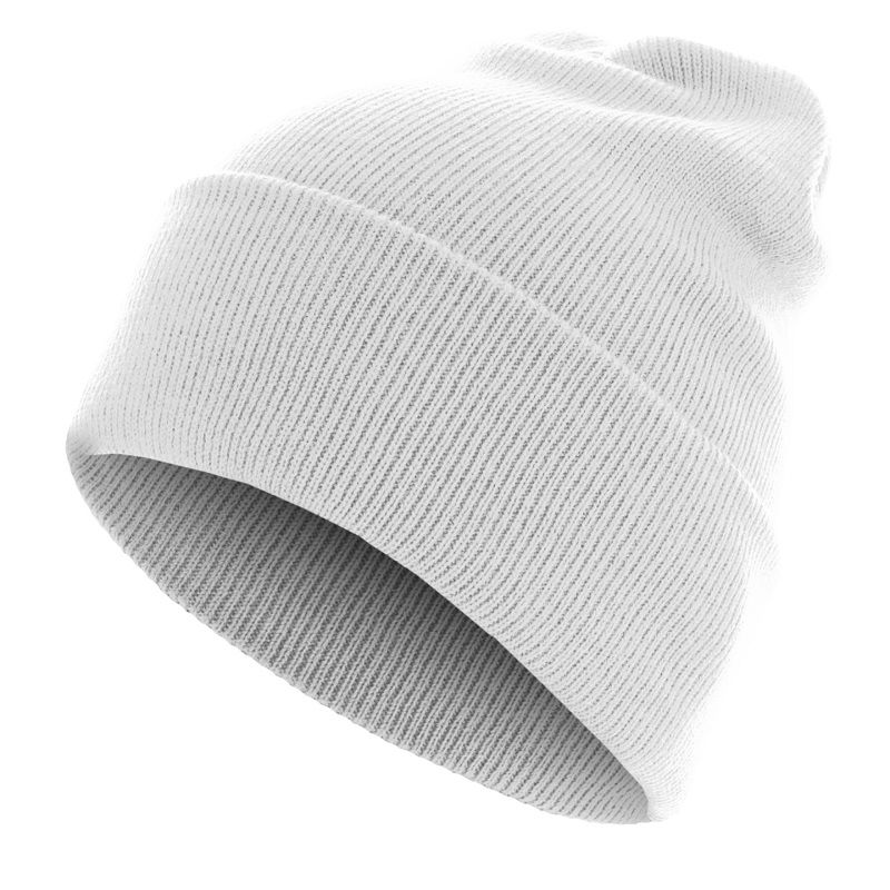 1857 Long beanie muts Basic white - Afbeelding 2
