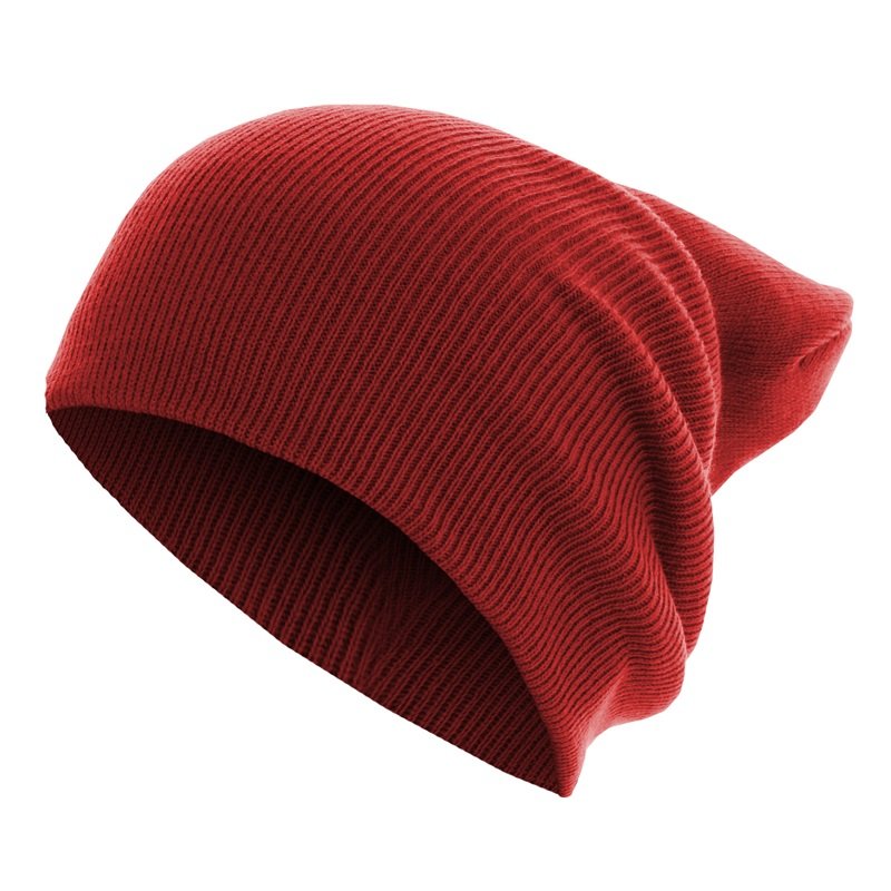 1858 Long beanie muts Basic red - nr. 1