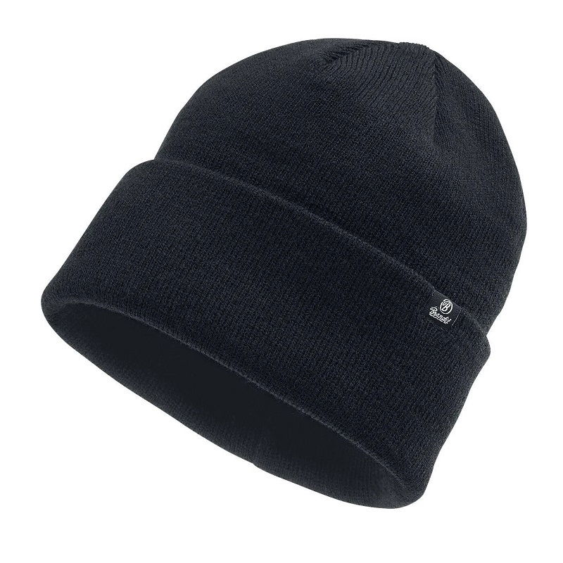 1968 Beanie muts Brandit B black met logo - nr. 1