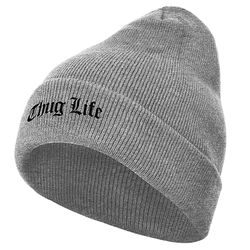 2138 Beanie muts Thug Life grey