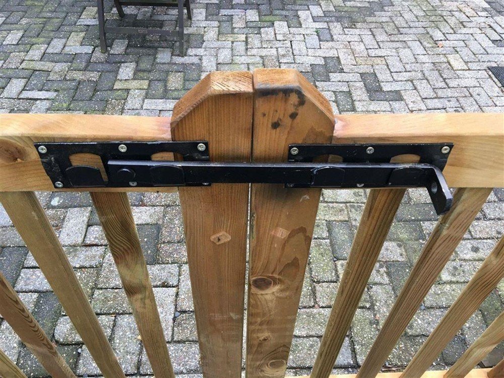 Zwaar valslot - poortslot, ijzer-staal- zwart 77 - nr. 1