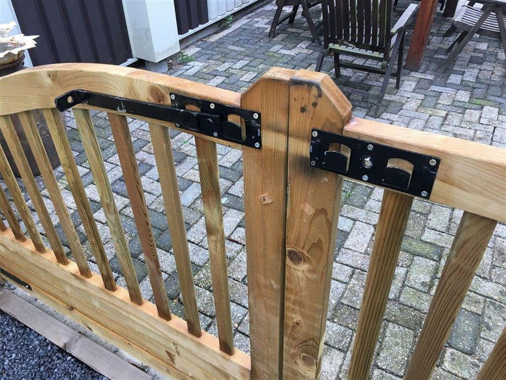 Zwaar valslot - poortslot, ijzer-staal- zwart 77 - Afbeelding 4