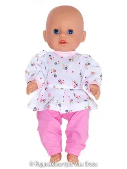 Baby Born Badpopje 32 cm 2 dlg. Setje wit/bloem/roze
