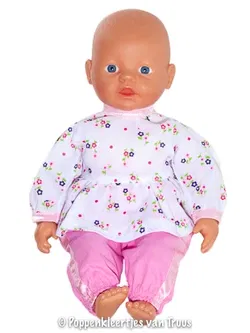 Baby Born 32 cm 2 dlg. Setje wit/bloem/roze