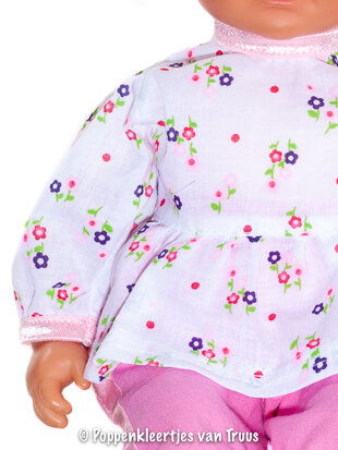 Baby Born 32 cm 2 dlg. Setje wit/bloem/roze - Afbeelding 2