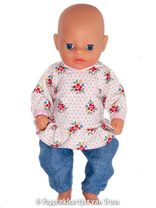 Baby Born Soft 36 cm Topje met broekje/bloem/blauw - nr. 1