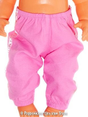Mon Bébé 40 cm 2 dlg. Setje wit/bloem/roze - Afbeelding 4