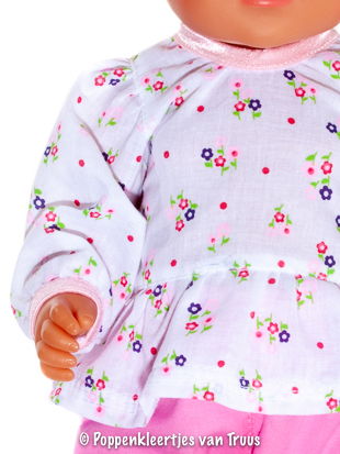 Baby Born 43 cm 2 dlg. Setje wit/bloem/roze - Afbeelding 2