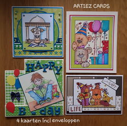 SET 21 Artiez cards Handgemaakte en unieke kaarten