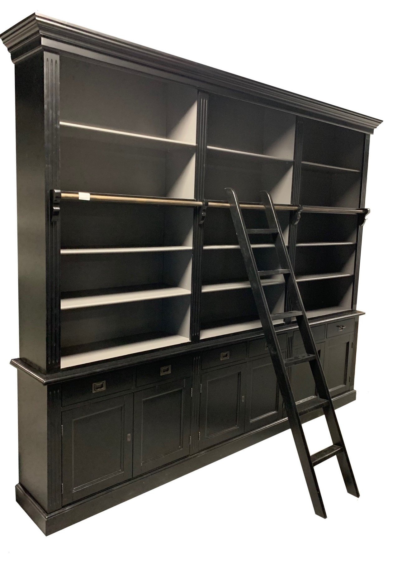 Boekenkast Wageningen zwart - grijs 300 x 50/40 x 240 - nr. 1