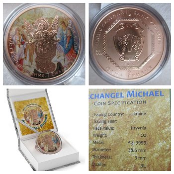 Ukraine 2015 1 Grivna Archangel Michael Freska 1oz zilver - 0