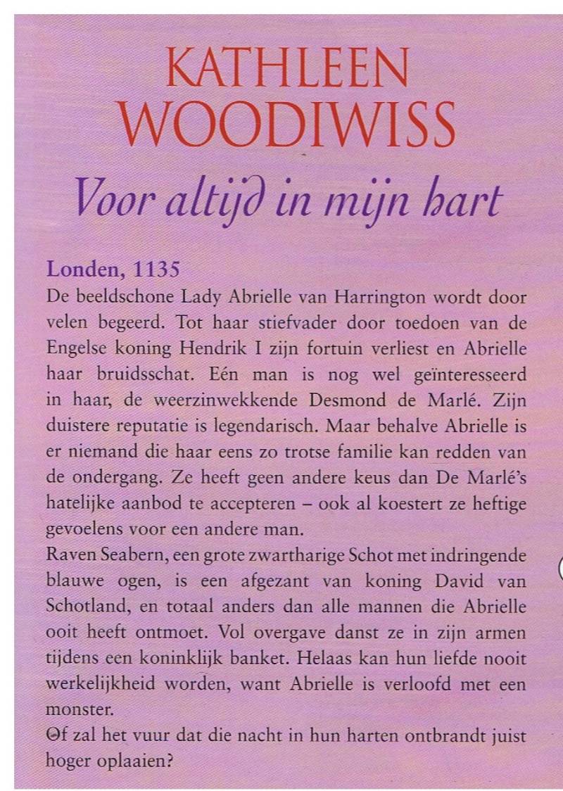Kathleen Woodiwiss = Voor altijd in mijn hart - hardcover - Afbeelding 2