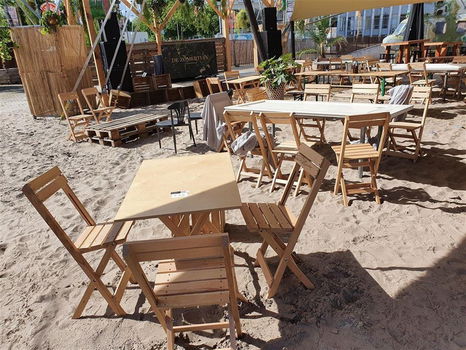 5% KORTING Houten klapstoelen FESTIVAL terrastafels - 2