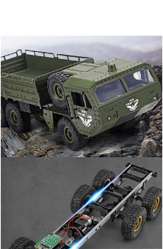 JJRC Q75 1/16 2.4Ghz Radio Control RC Car Military Off-road Rock Crawler RTR - Green - 2