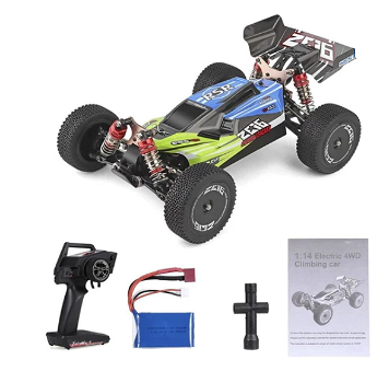 Wltoys 144001 1/14 2.4G 4WD 60km/h Electric Brushed Off-Road Buggy RC Car RTR Two Batteries - Green - 4