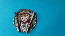 ky37a KERST Yvonne / meisje met bestek