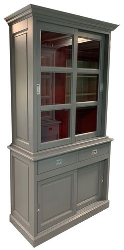 Buffetkast grijs – rood Putten 120 x 50/40 x 220cm