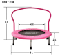 Merax Children Mini Folding Trampoline Indoor Fitness Training Equipment - Pink - 1 - Thumbnail