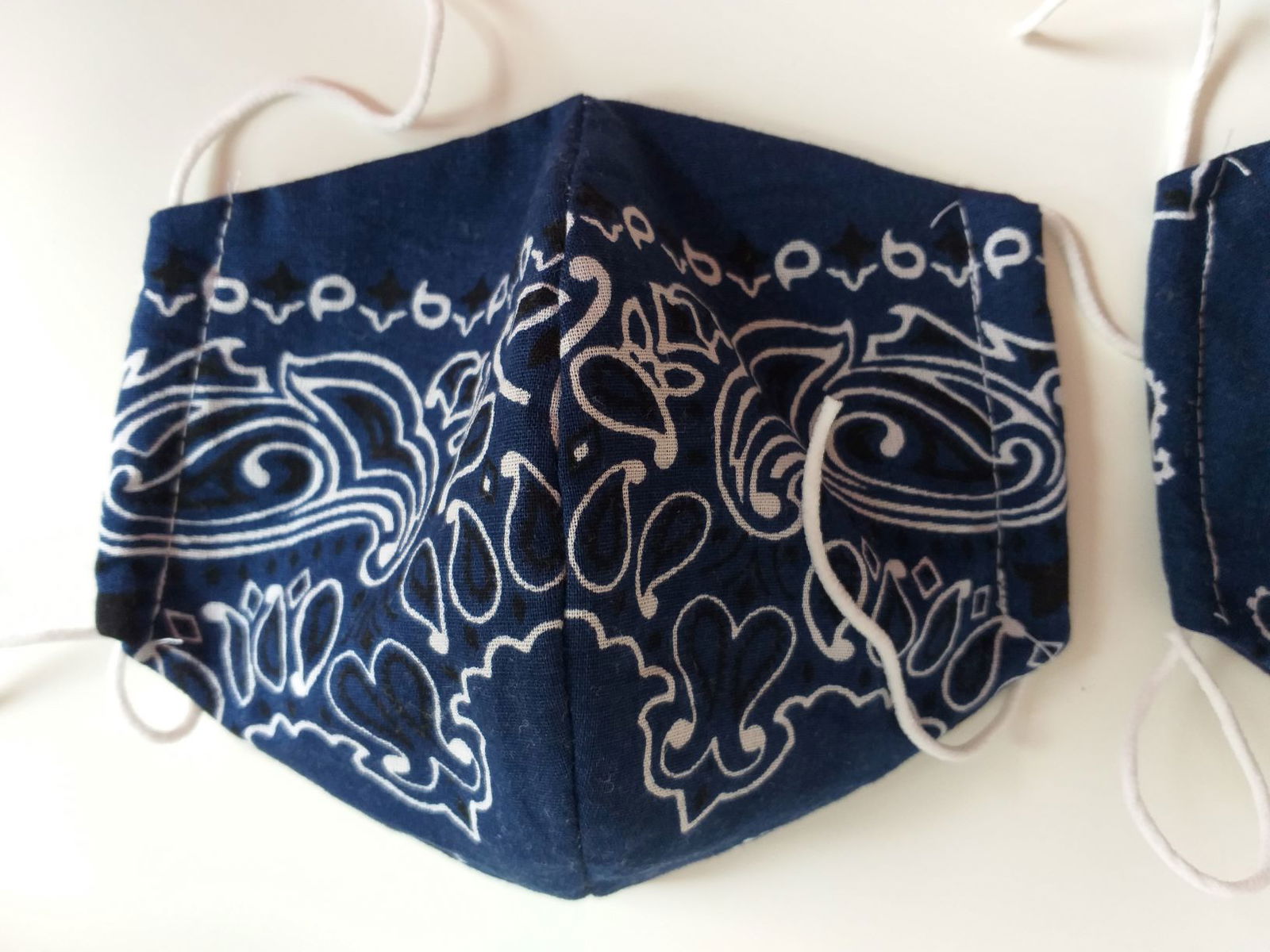 mondkapje boerenzakdoek blauw - nr. 1