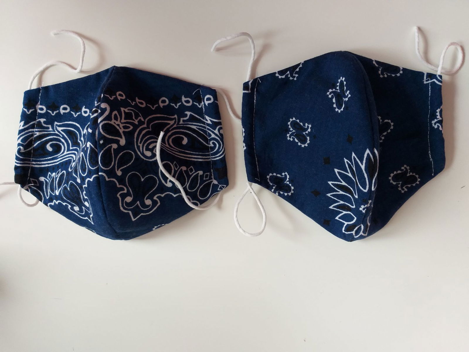 mondkapje boerenzakdoek blauw - Afbeelding 3