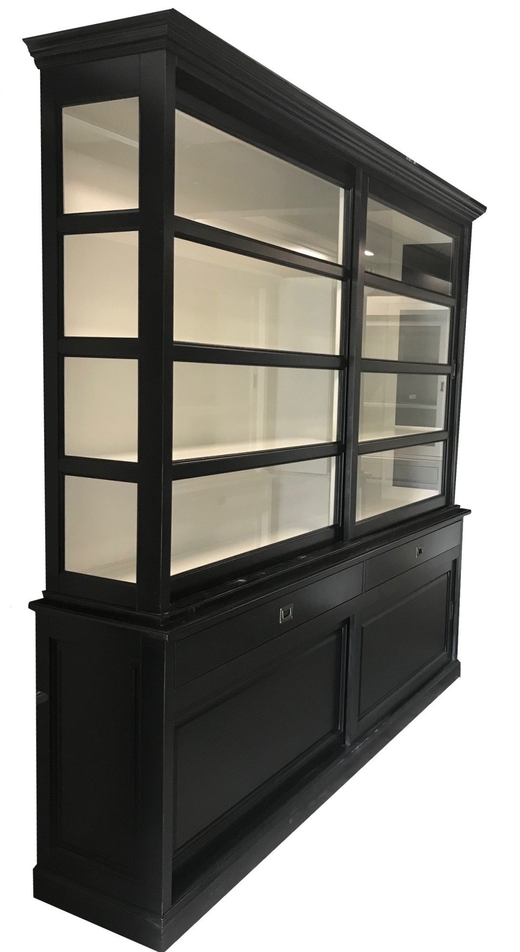 Sfeervolle zwarte hoge kast zijkant glas 240 x 240 - nr. 1