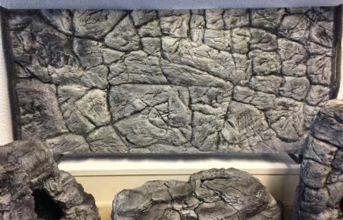 Aquarium 3D Achterwand Rock grijs 120x60 uit 1 deel - nr. 1