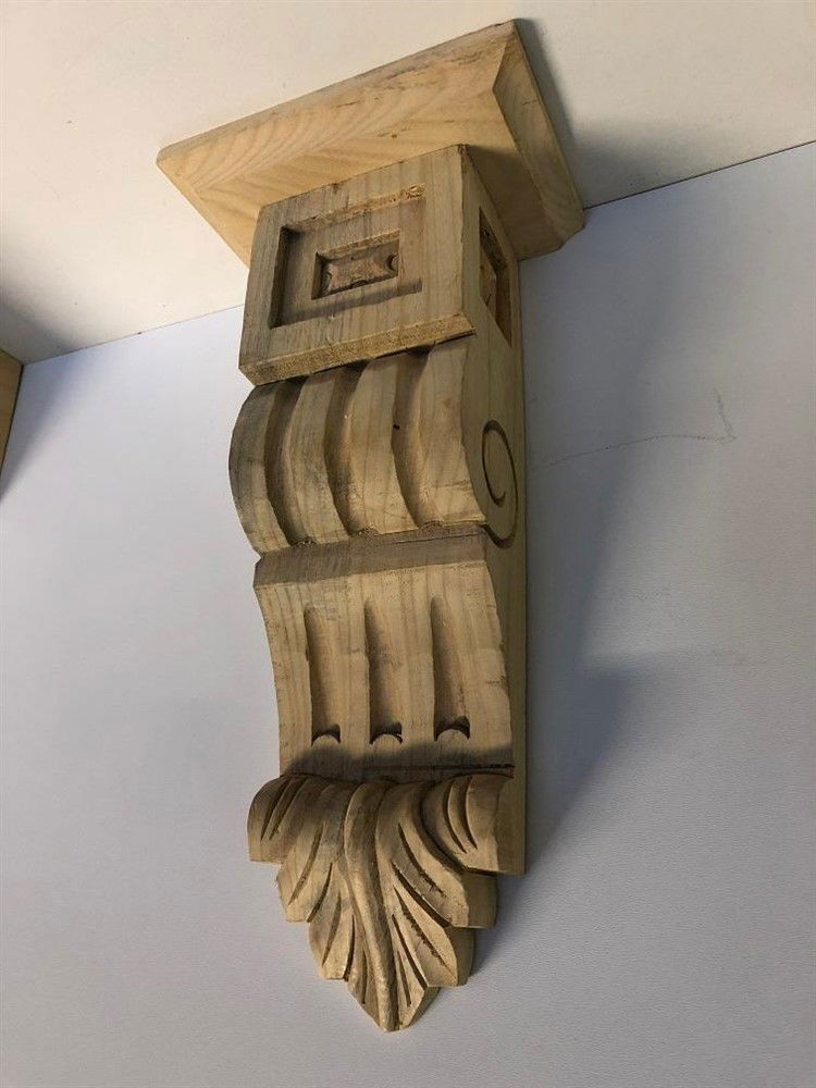 wandconsole met de hand gesneden uit hout, zeer fraai! - Afbeelding 2