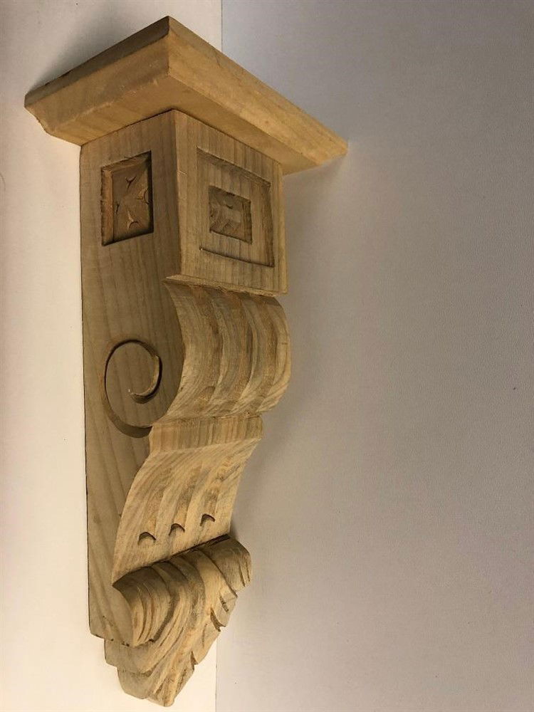 wandconsole met de hand gesneden uit hout, zeer fraai! - Afbeelding 4