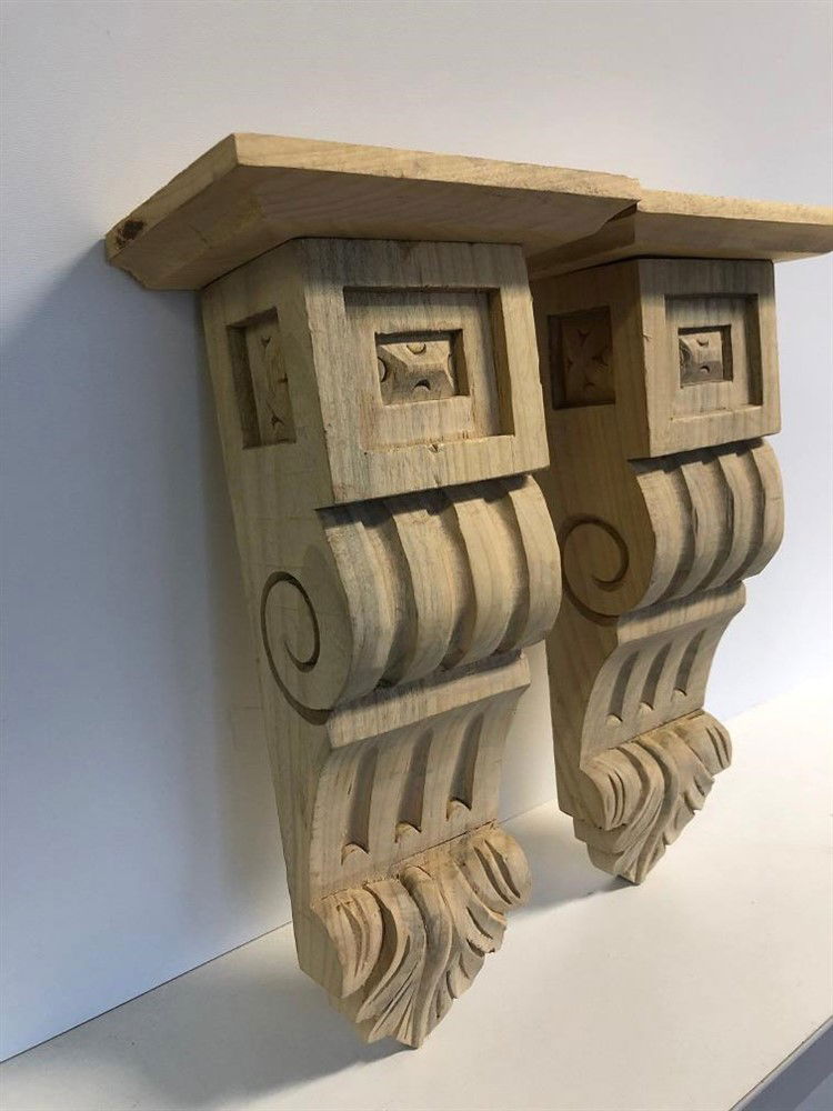 wandconsole met de hand gesneden uit hout, zeer fraai! - Afbeelding 6