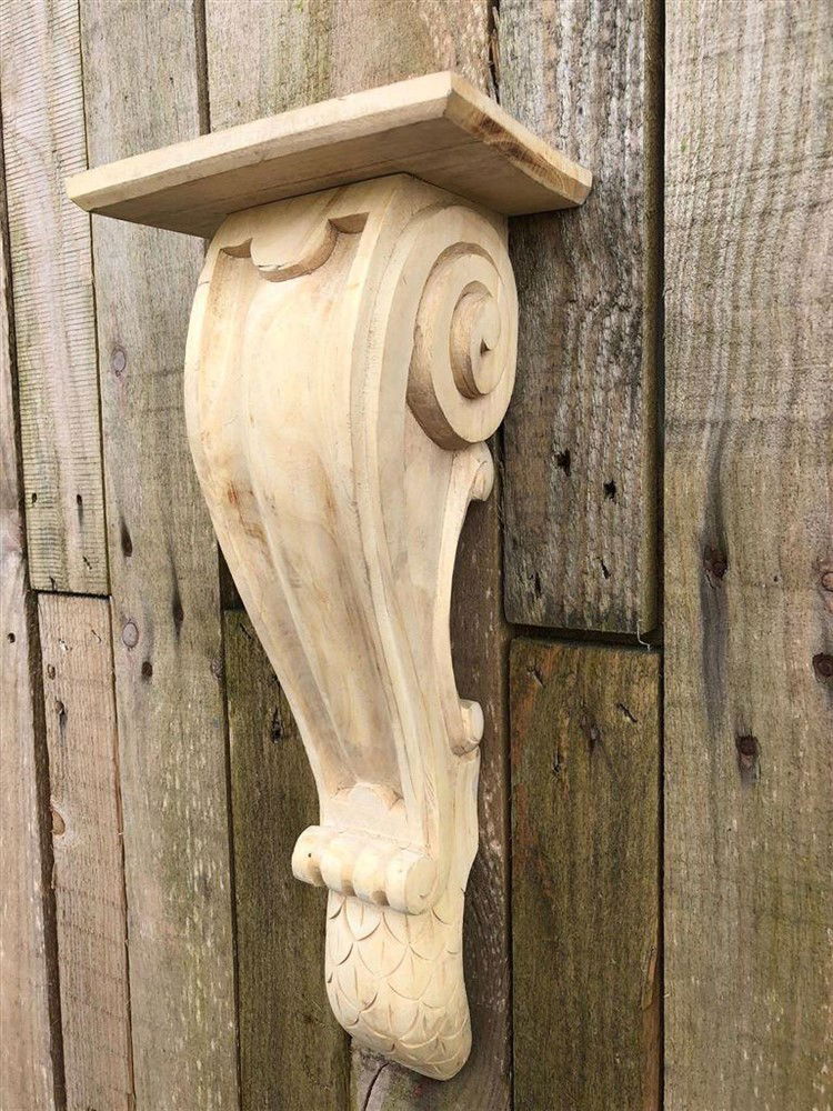 Grote wandconsole-set, gesneden uit koloniaals hout 00 - Afbeelding 6