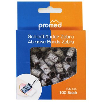 Promed schuurrolletjes voor nagels ZEBRA # 150, 100 stuks - 0