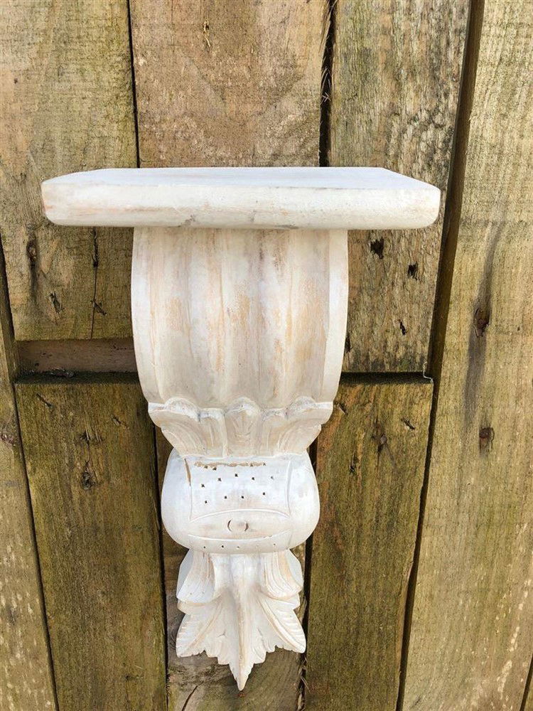 Wandconsole, gesneden uit koloniaals hout, er fraai! - Afbeelding 4