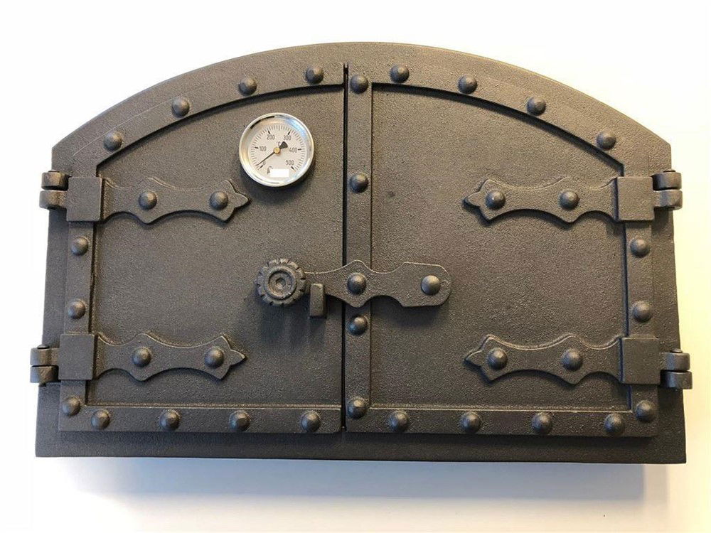 1 deur pizza oven + temp. meter, gietijzer onbehandeld - nr. 1