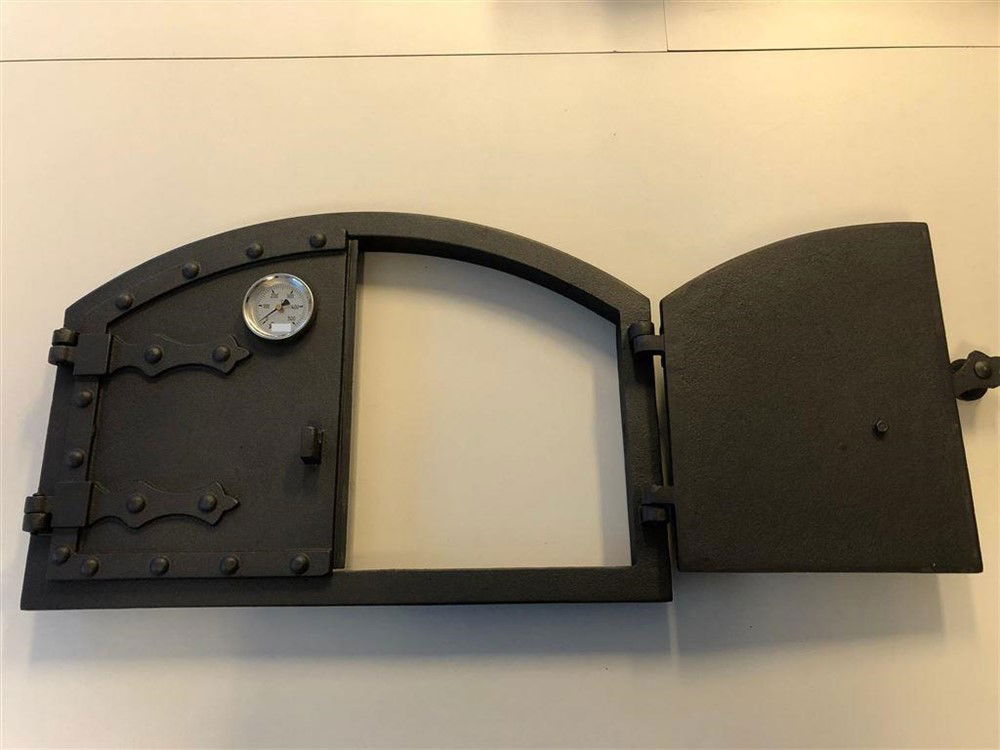 1 deur pizza oven + temp. meter, gietijzer onbehandeld - Afbeelding 5