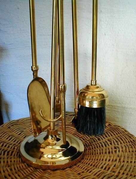 1 Haard Gereedschap, messing glans - Afbeelding 4